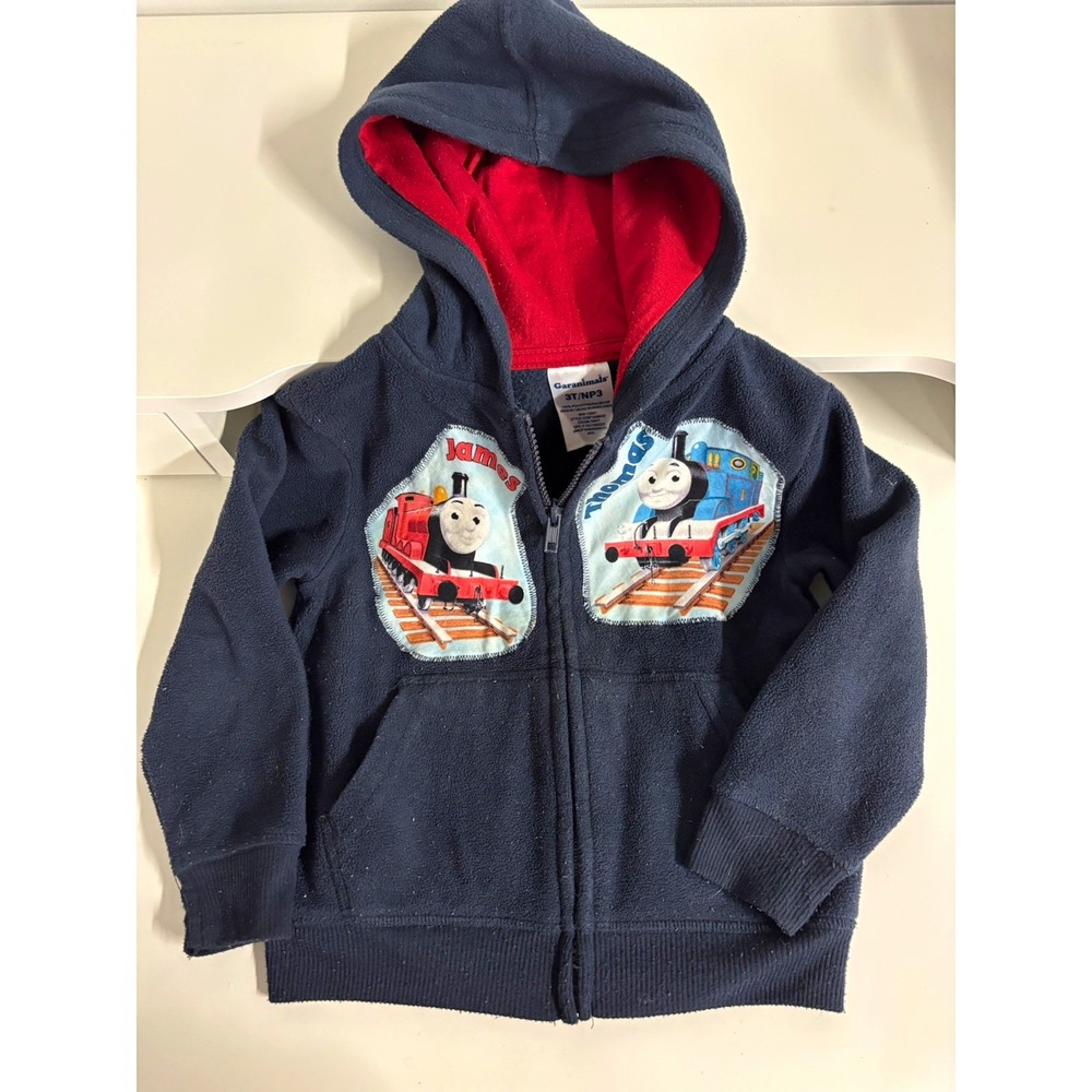Garanimals Boys Zip Fleece Hoodie Vintage Thomas the Train 3T Blue/Red